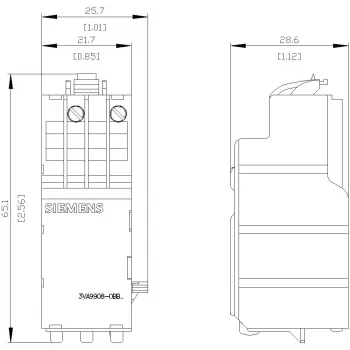 Podpěťová spoušť SIEMENS 208-230V AC 50/60 Hz pro jističe 3VA (3VA99080BB25)