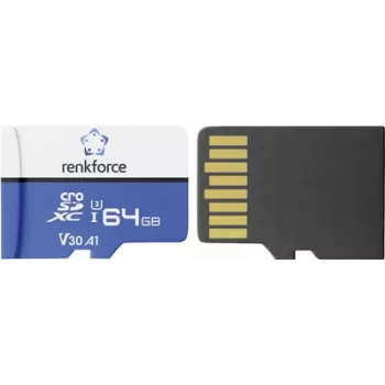 Renkforce RFEmSD64 microSDXC 64 GB A1 V30 U3 Class 10 paměťová karta s SD adaptérem RF-7488704