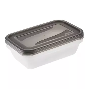 keeeper fredo fresh Food Storage Container Set, 3 x 2.4 L, Rectangular, Transparent with Grey Lids 3067982700000