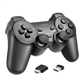 Bezdrátový herní ovladač LogiLink AA0187 2,4 GHz černý, dosah 8 m, PC Android PS3