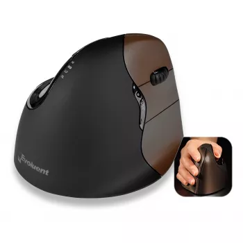 Bezdrátová laserová myš Evoluent VerticalMouse 4 Small pro pravou ruku, černá/stříbrná 500793