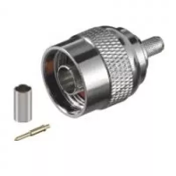 Krimpovací konektor N-typ Wentronic Goobay pro kabel RG58, 5,2 mm, zlatý střed, 50 Ohm 11361