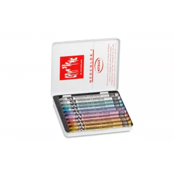 Voskové pastely Caran d'Ache Neocolor I Metallic, sada 10 ks, kulaté s papírovým obalem 7004.310