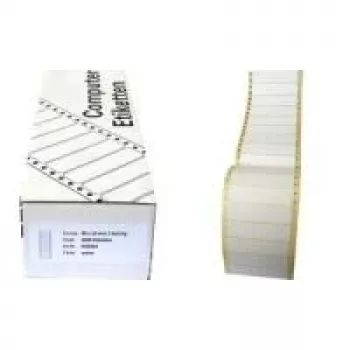 Nekonečné počítačové etikety Kores EE8936, 89 x 36 mm, 4000 etiket, fanfold, bílá, permanentní lepidlo, pro jehličkové tiskárny