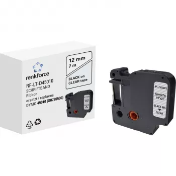 Kompatibilní popisovací páska RENKFORCE RF-LT-D45010 pro DYMO D1 12mm transparentní černá na 7m RF-6027820