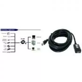 Prodlužovací kabel USB 3.0 EXSYS EX-1405 5m aktivní repeater, Type-A samec na samici, černý