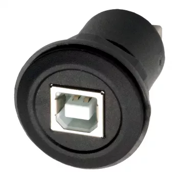 Adaptér EXSYS EX-49213 pro montáž do panelu USB-B samice na USB-A samice, USB 2.0, kovový rám