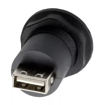Adaptér EXSYS EX-49213 pro montáž do panelu USB-B samice na USB-A samice, USB 2.0, kovový rám