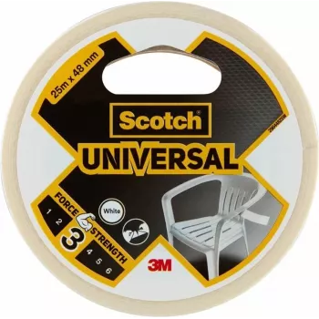 Univerzální páska 3M Scotch 2000, bílá, 48 mm x 25 m, 6 rolí – víceúčelová PE fóliová páska pro svazování, upevňování, opravy a těsnění 7100205295