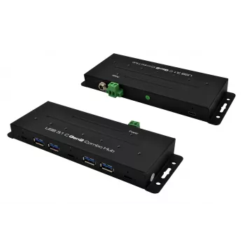 Průmyslový hub EXSYS EX-1247HMVS 7portový USB 3.2 Gen 2 s montáží na DIN lištu