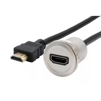 Kovový panelový HDMI adaptér EXSYS EX-49180, zásuvka na samec, 30 cm