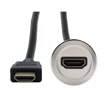 Kovový panelový HDMI adaptér EXSYS EX-49180, zásuvka na samec, 30 cm