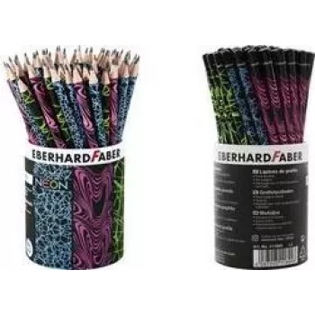 Grafitové tužky FABER-CASTELL EBERHARD FABER NEON HB, balení 72 ks v kulatém pouzdru, 2,0 mm tuhá, bez dřeva 511899