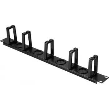 Otočný panel pro vedení kabelů Renkforce RF-7116970 19 inch 1U s 360° prsty pro vedení kabelů, černý