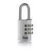 Kombinovaný visací zámek Yale YE3CB/38/131/1/S 38 mm stříbrný