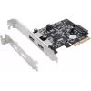 Adaptér EXSYS EX-12001-2 PCIe x2 Low-Profile USB 3.2 Gen 2x2