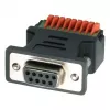 Adaptér EXSYS EX-49111 9pinová D-Sub samice na 9pinovou šroubovací svorkovnici s tlačítkem, šedý