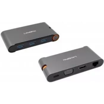 Kovový USB hub EXSYS EX-1220HM USB 3.2 Gen 1 7v1 pro notebook, MateBook a MacBook