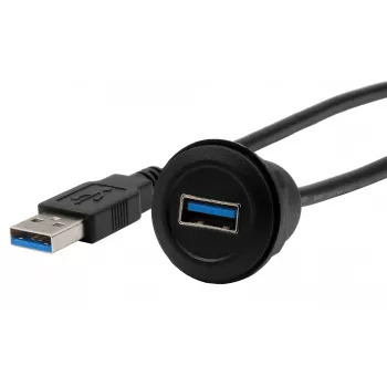 Panelový adaptérový kabel EXSYS EX-49220 USB 3.2 Gen 1, Type-A samice na samec, 30 cm, černý