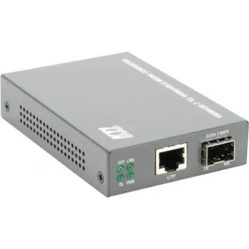 KTI Networks KGC-300 gigabitový ethernetový media konvertor, RJ45 na SFP, multimode/single-mode