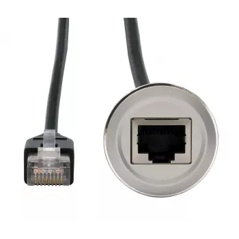 Panelový adaptérový kabel EXSYS EX-49184, RJ45 zásuvka na samec, 30 cm, stíněný, kov