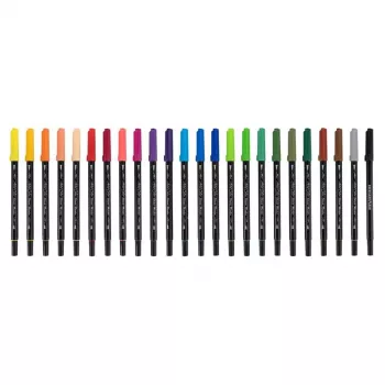 Sada oboustranných brush penů Faber-Castell Eberhard Faber Artist Color 24 ks, fineliner a štětcové hroty, různé barvy 558224