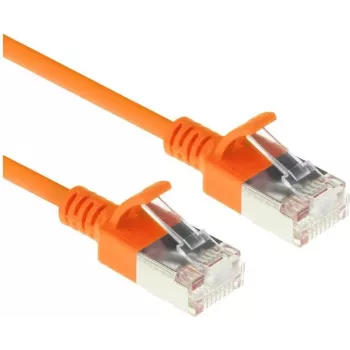 Patch kabel ACT DC7130 0,15 m LSZH U/FTP CAT6A Datacenter Slimline s ochranou západky RJ45 oranžový