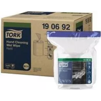 Premium čisticí vlhčené ubrousky na ruce TORK 190692, 58 ks, 300 x 270 mm, bez rozpouštědel, pH neutrální, aloe vera & glycerin, opětovně uzavíratelná nádoba