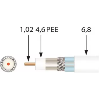 Koaxiální kabel Televes SK6Fplus 100 m bílý trojité stínění 75 Ohm