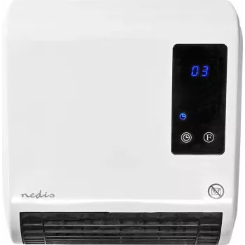 Keramické topení Nedis HTBA20WT 1500 W, bílo-šedé, pro místnosti do 20 m²