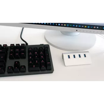 Hub EXSYS EX-1134-2 USB 3.2 Gen 1 4portový s kabelem USB-C a adaptérem USB-A