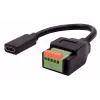 EXSYS EX-49122 adaptér USB-C zásuvka na 5pinový svorkovnicový blok s tlačítkem, USB 2.0, 15 cm