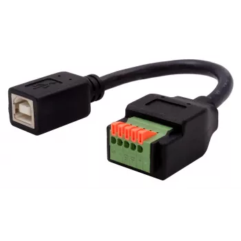 Adaptér EXSYS EX-49130 USB 2.0, USB-B zásuvka na 5pin svorkovnici s tlačítkem, 15 cm