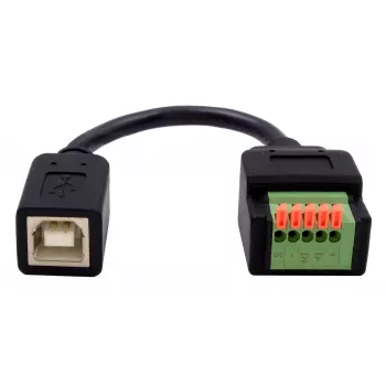 Adaptér EXSYS EX-49130 USB 2.0, USB-B zásuvka na 5pin svorkovnici s tlačítkem, 15 cm