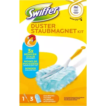 Swiffer Staubmagnet startovací sada Olympia – sada na suché stírání prachu s rukojetí a 5 elektrostatickými utěrkami