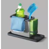 Organizér do dřezu Tidytex Metaltex, plast, šedý, 2 výsuvné držáky na houby a utěrky 297530109