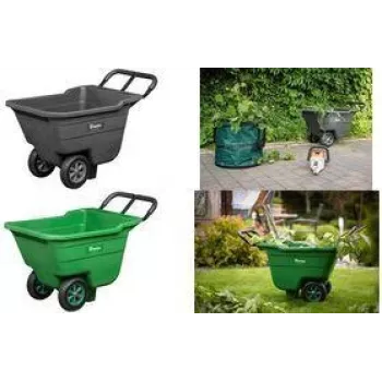 Bradas HANDY-GO Garden Wheelbarrow 90 L Green, 150 kg Capacity, Plastic Tray, Steel Frame, Pneumatic Wheel TQ-WB090GR