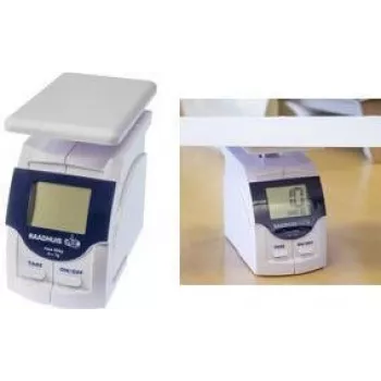 Digitální poštovní váha RAADHUIS RD-351143 500 g, dělení 1 g, bílý/modrý plast, tára, zap/vyp, na baterie