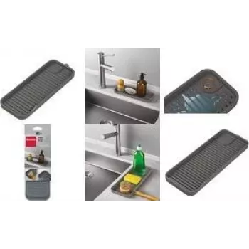 Metaltex Tidy-Mat silikonový organizér do dřezu, šedý, 230 mm 320490000