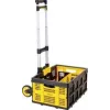 Sada skládacího ručního vozíku a skládacího koše 25 kg Stanley SXWTD-509, nosnost 60 kg, hliník, černá/žlutá