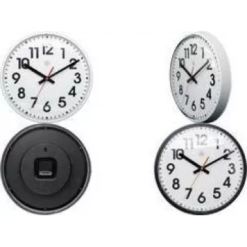 Nástěnné hodiny NEXTIME NXT quartz 260 mm bílý ciferník černé číslice plastové pouzdro 7308WI