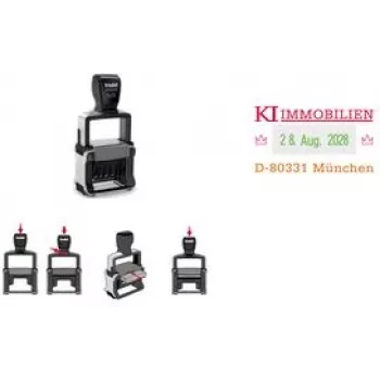 Samoobarvící datumové razítko Trodat Professional 4.0 5430 s poukazem na individuální textovou destičku, 3 řádky, 49x28 mm, černé 121362