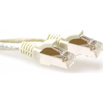 Propojovací kabel ACT S/FTP CAT6A s ochranou západky, 3 m, krémový (FB6003)