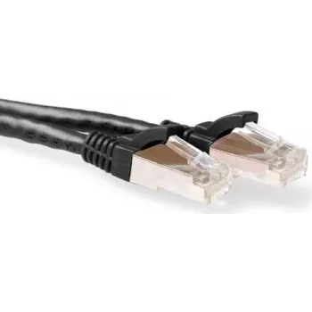 Propojovací kabel ACT FB7910 LSZH S/FTP CAT6A s ochranou západky, 10 m, černý