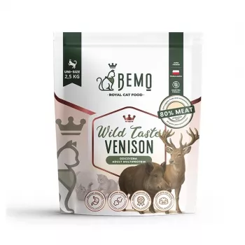 BEMO Cat Wild Taste zvěřina - suché krmivo pro kočky - 2,5 kg