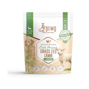 Suché krmivo pro psy BEMO Cold Pressed jehněčí z pastevního chovu – 3kg