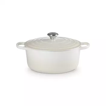 LE CREUSET kulatý smaltovaný litinový hrnec 34cm 12L krémový