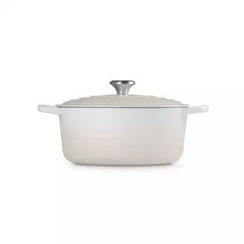 LE CREUSET kulatý smaltovaný litinový hrnec 34cm 12L krémový