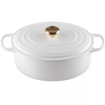 Oválný litinový hrnec Le Creuset 31 cm / 6,3 l bílý