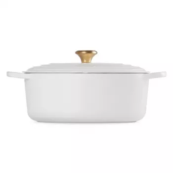 Oválný litinový hrnec Le Creuset 31 cm / 6,3 l bílý